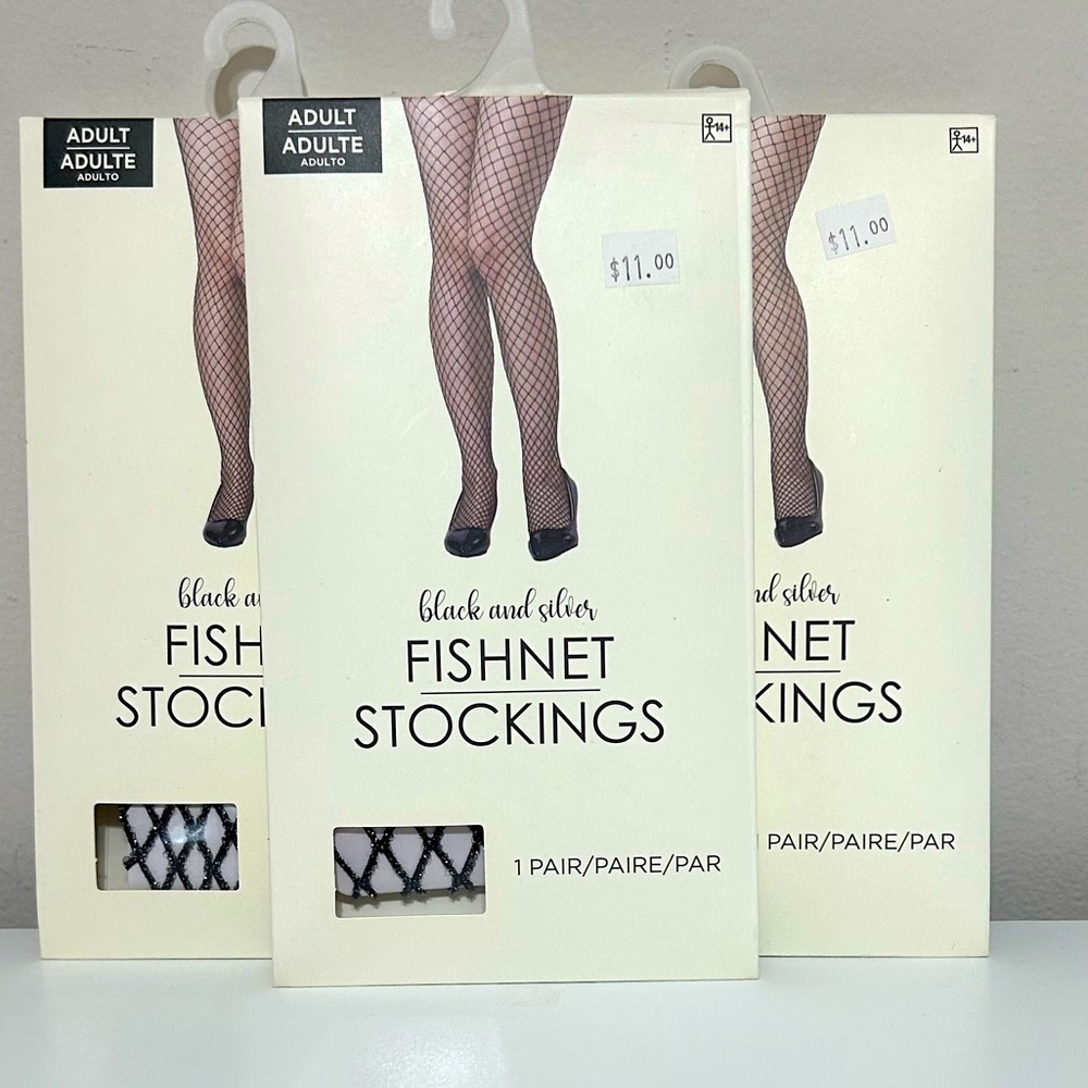Black and‎ Silver Fishnet Stockings